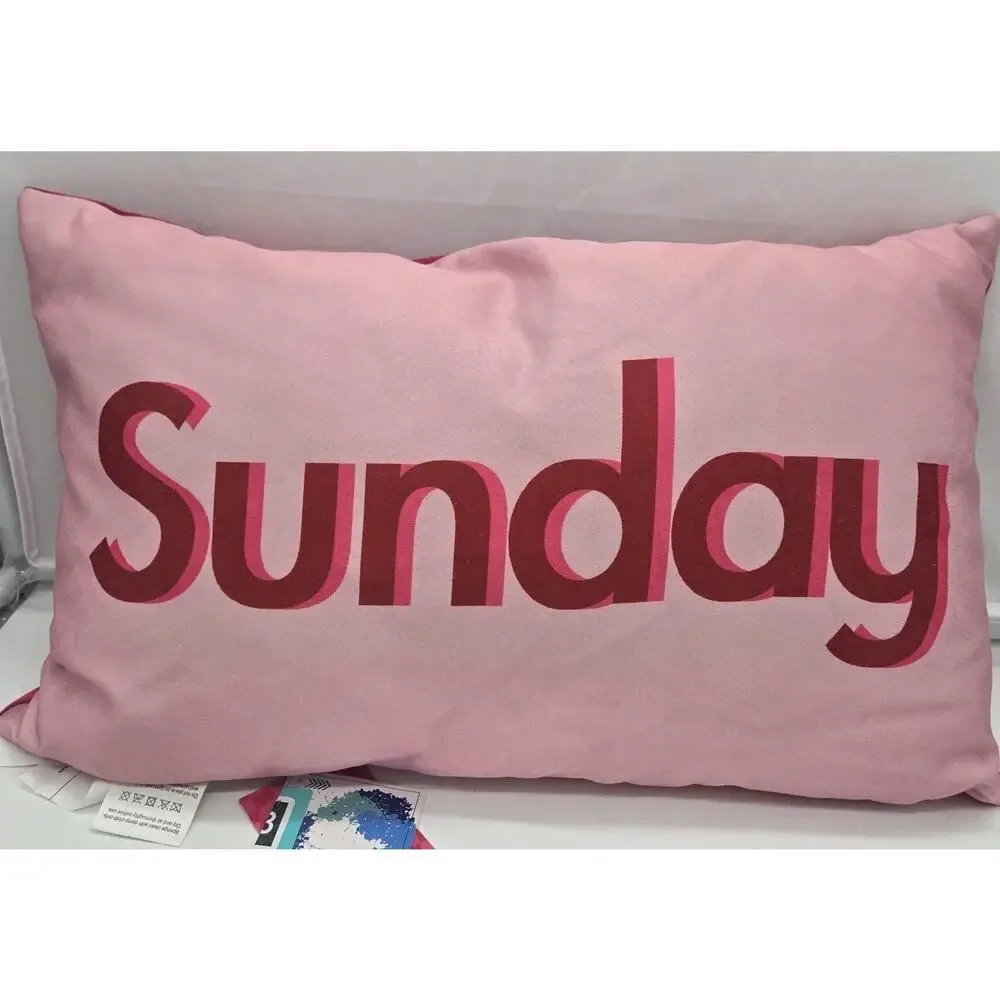 SUNDAY Pop Art Lumbar Pillow 18 X 11